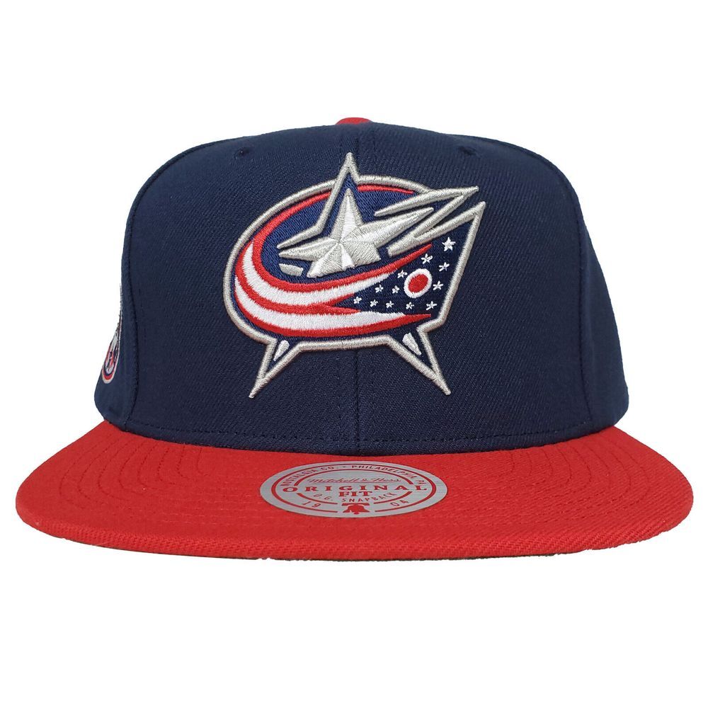 Columbus Blue Jackets Mitchell & Ness NHL Snapback Hat Cap 3D Logo Side Logo NWT